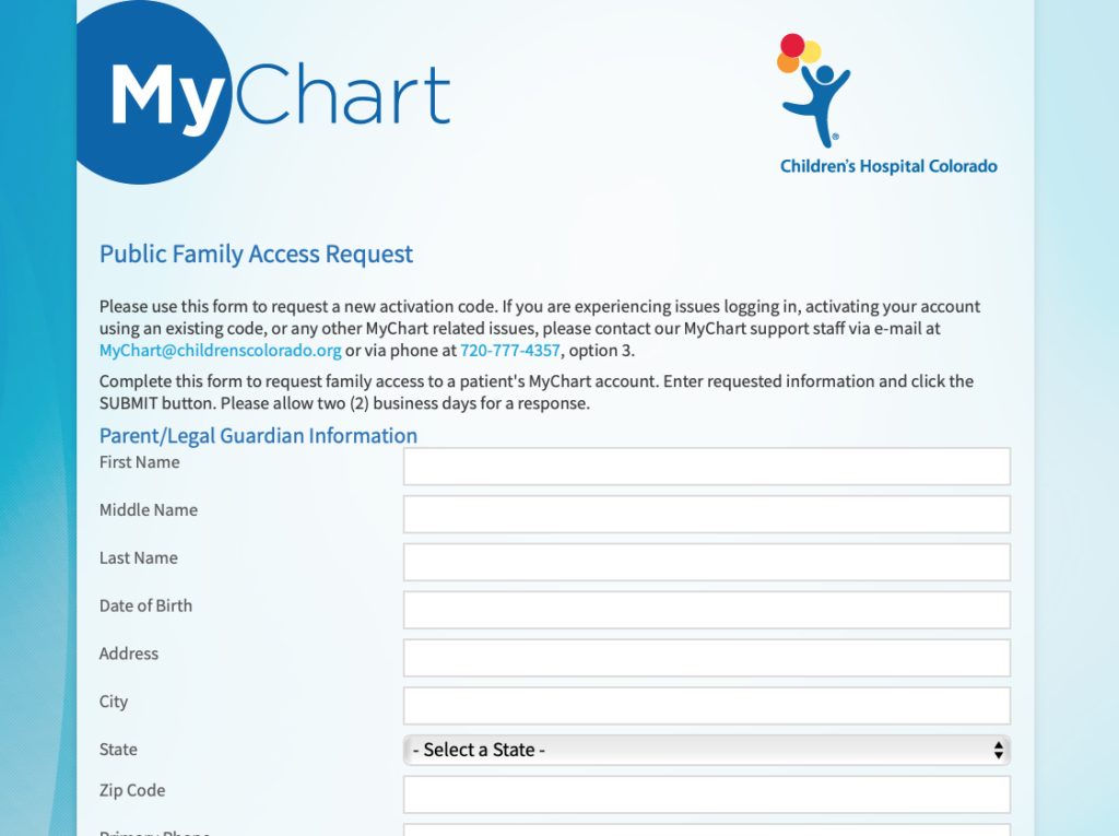 MyChart - Login Page